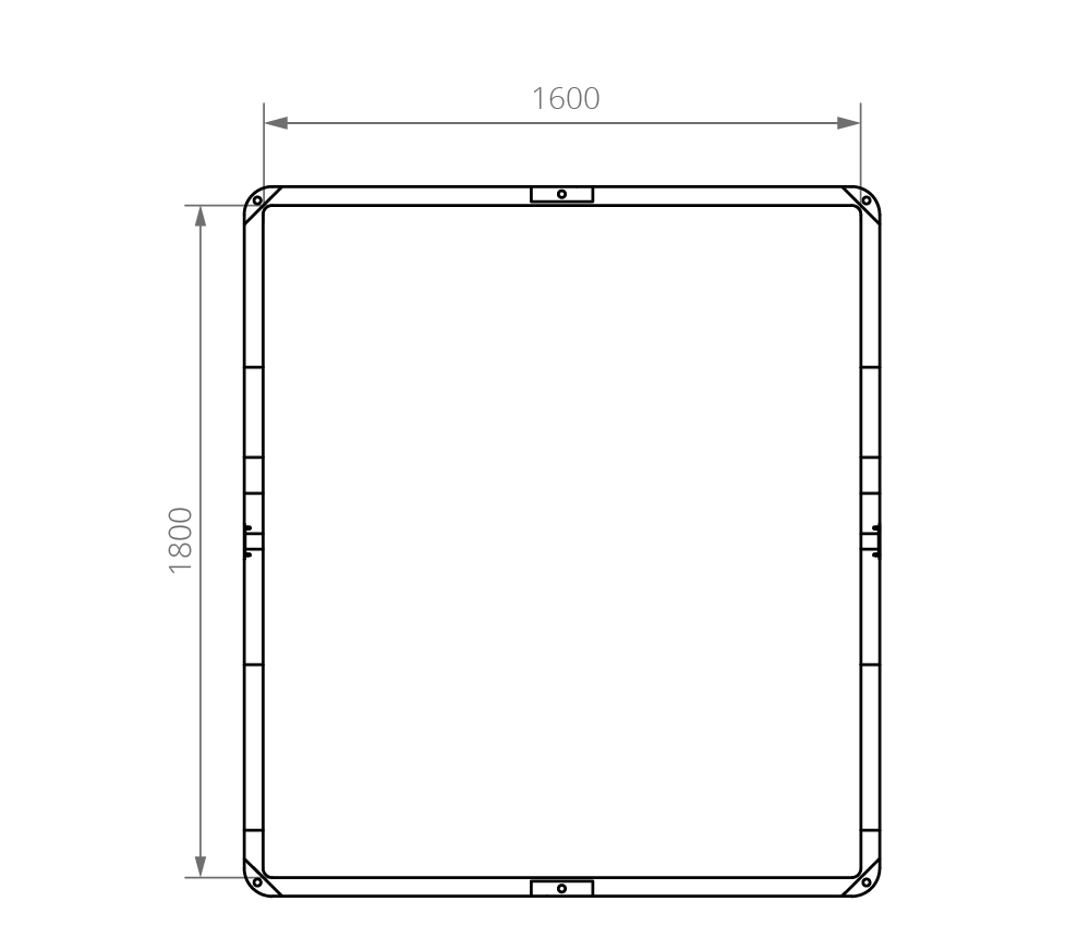 Technische Zeichnung Kammerprofil VC M1600x1800