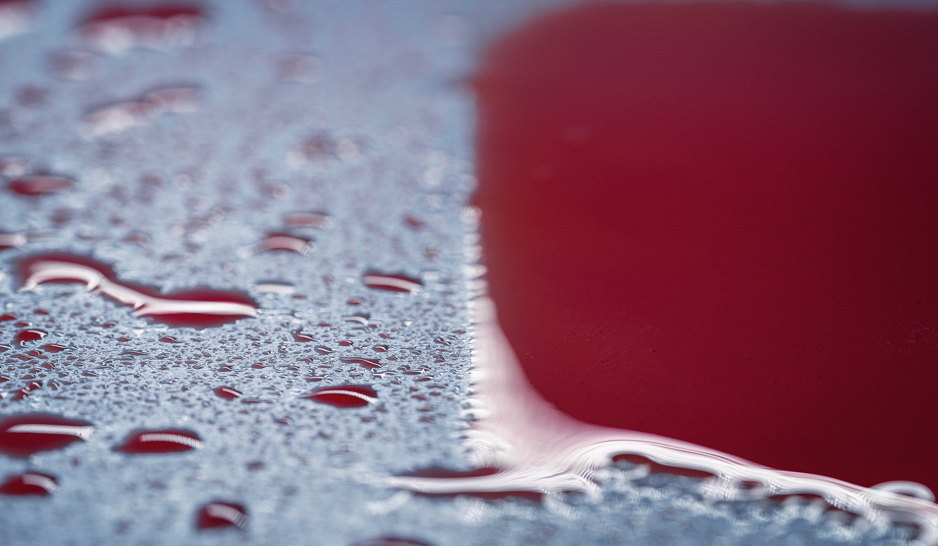 Test ink application: hydrophobic – hydrophilic Testtint