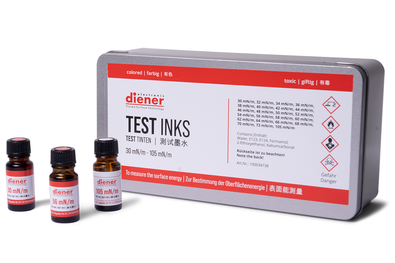Test Tinten (Testtinten) Set 23 farbig giftig Test Tinten (Testtinten) Set 23 farbig giftig
