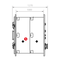 Seitenansicht der Vakuumkammer VC M1200² mit ca. Maßen