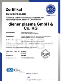 Diener plasma GmbH & Co. KG - DIN EN ISO 13485